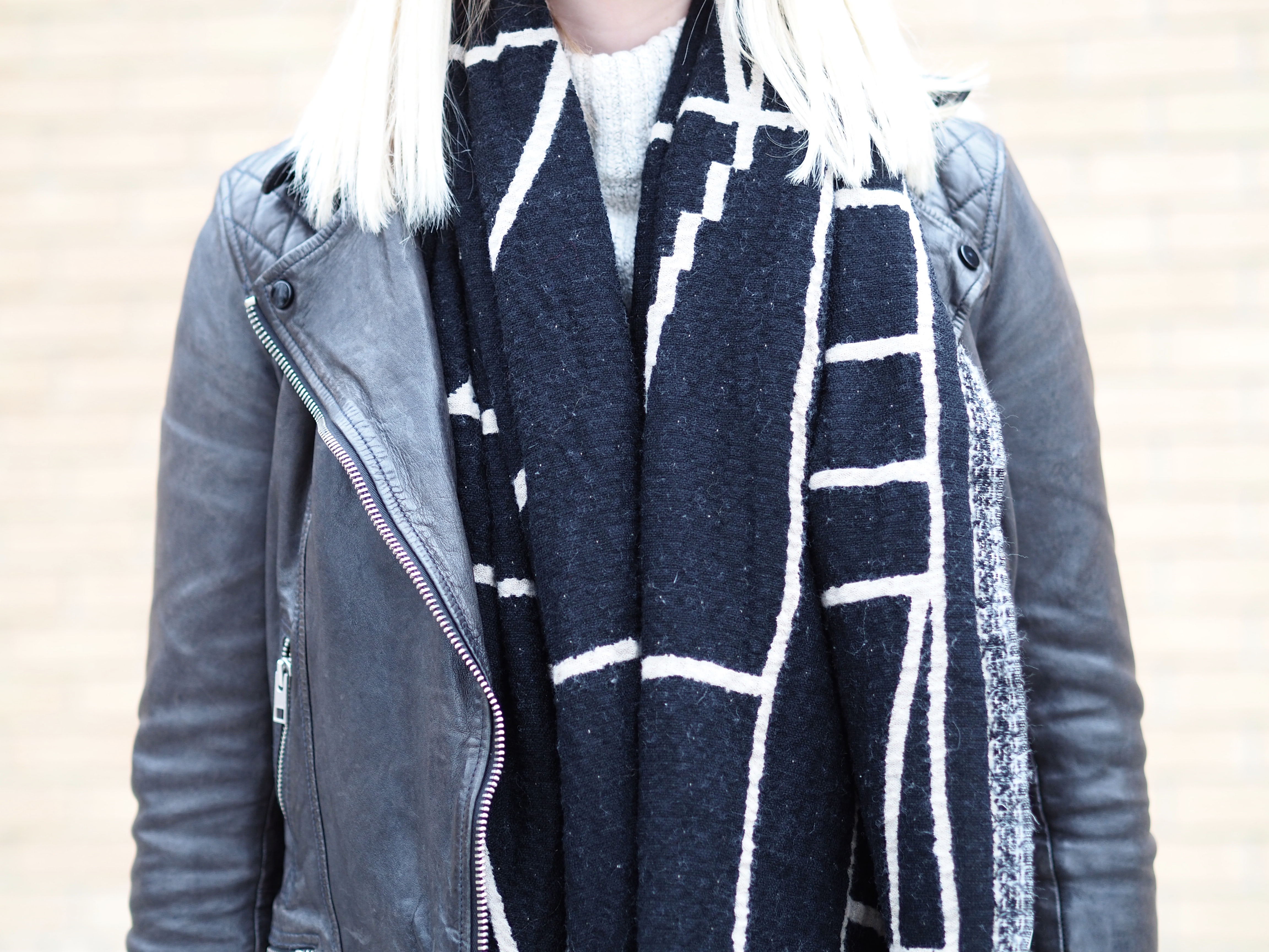 Casual Winter Brunch - Strungingold {Aritzia blanket scarf, American Eagle jeans, sweater, bag, Steve Madden boots}