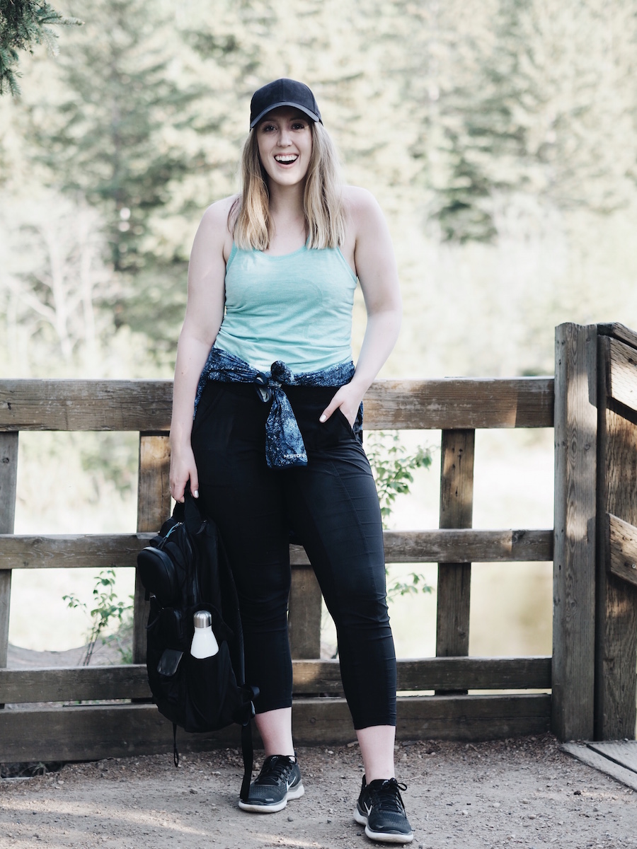 Comfortable summer workout gear for hikes in the YEG river valley