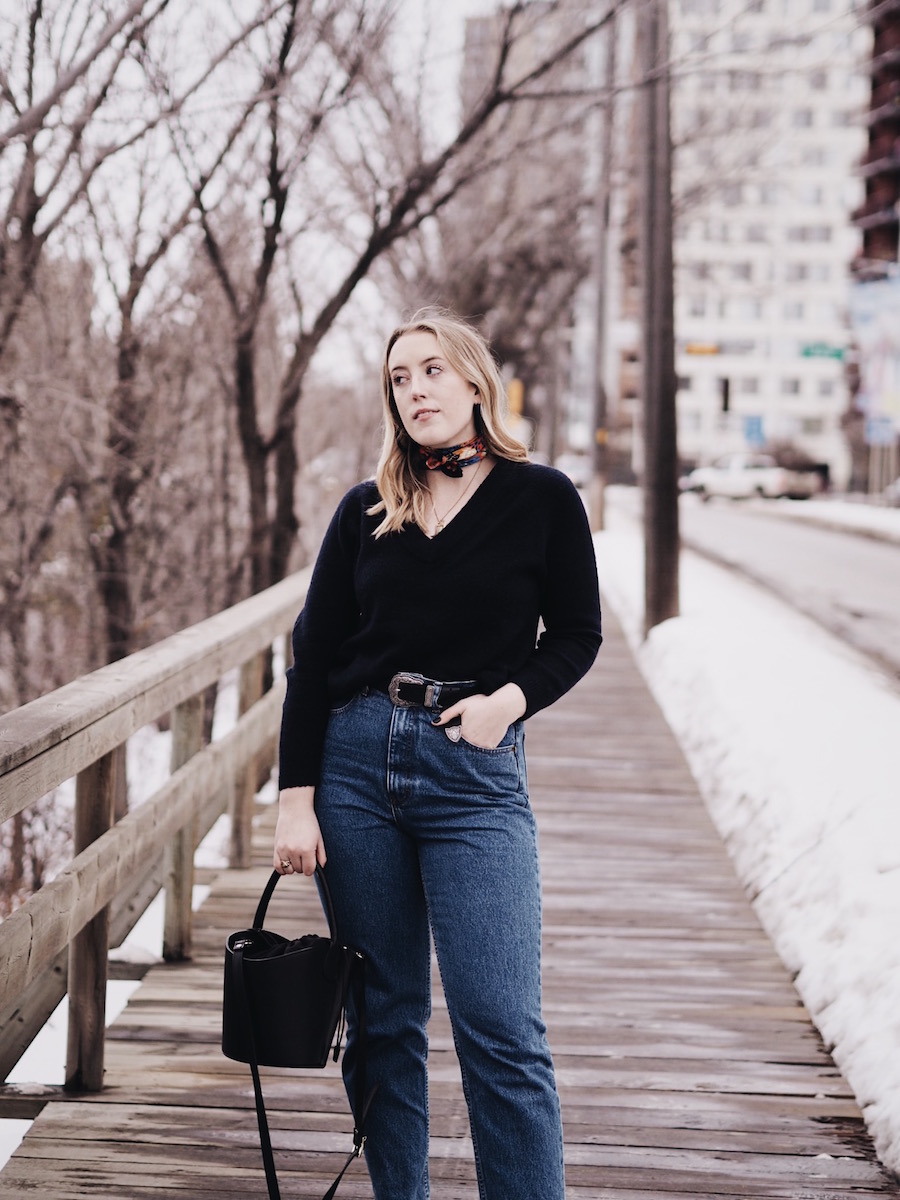 goodwill secondhand denim winter style thrifting